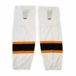 Athletic (AK) Knit Athletic Knit (AK) HS2100-499 2007 Boston Bruins White Mesh Ice Hockey Socks