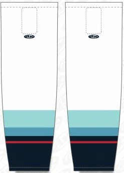 Athletic (AK) Knit Athletic Knit (AK) HS2100-501 2021 Seattle Kraken White Mesh Ice Hockey Socks