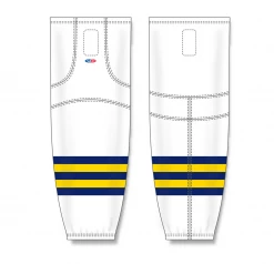 Athletic (AK) Knit Athletic Knit (AK) HS2100-591 2011 University Of Michigan Wolverines White Mesh Ice Hockey Socks