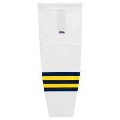 Athletic (AK) Knit Athletic Knit (AK) HS2100-591 2011 University Of Michigan Wolverines White Mesh Ice Hockey Socks