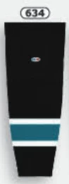 Athletic (AK) Knit Athletic Knit (AK) HS2100-634 2008 San Jose Sharks Third Black Mesh Ice Hockey Socks