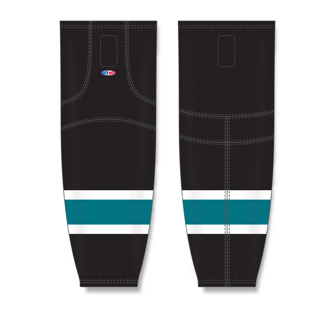 Athletic (AK) Knit Athletic Knit (AK) HS2100-634 2008 San Jose Sharks Third Black Mesh Ice Hockey Socks 6 Athletic (AK) Knit Athletic Knit (AK) HS2100-634 2008 San Jose Sharks Third Black Mesh Ice Hockey Socks
