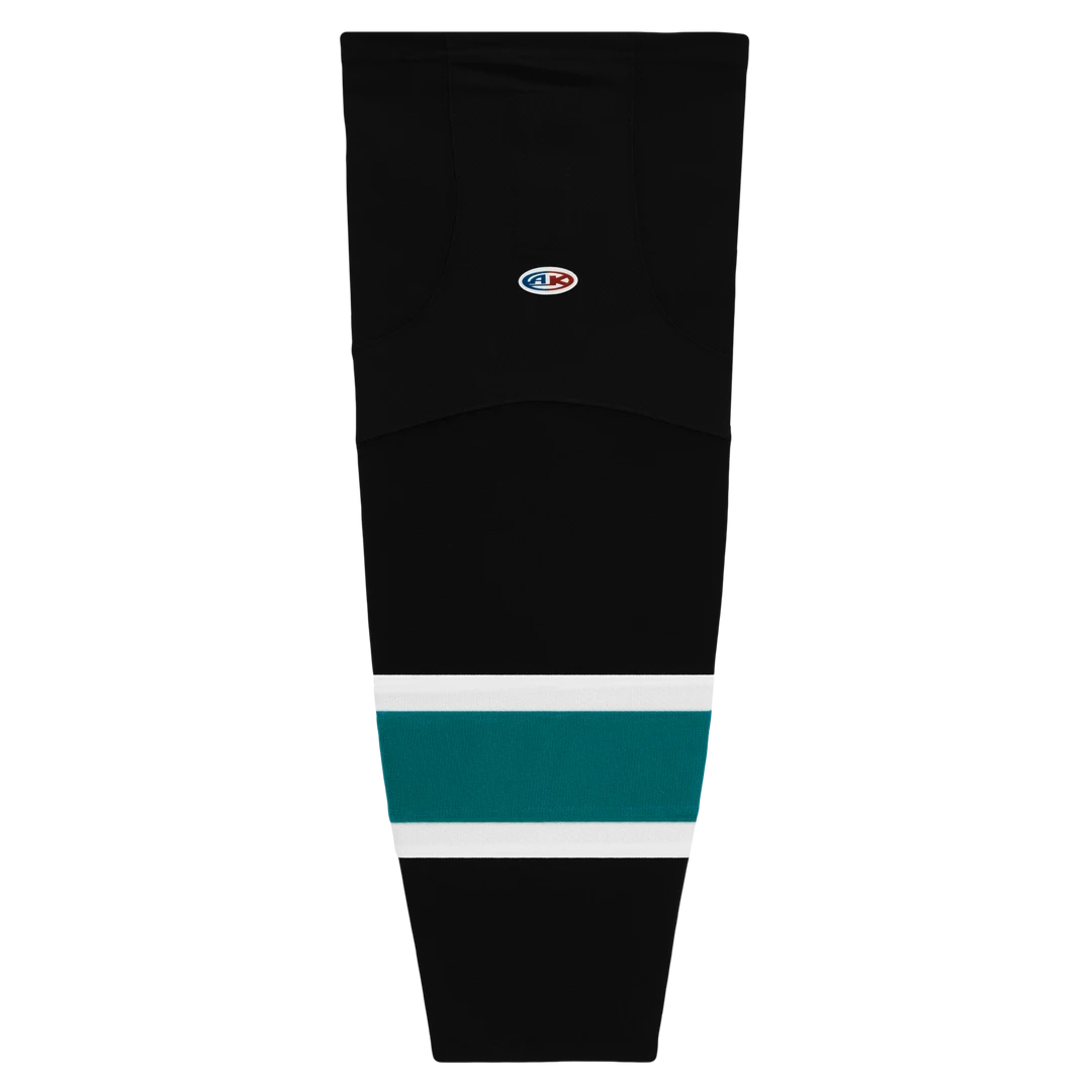 Athletic (AK) Knit Athletic Knit (AK) HS2100-634 2008 San Jose Sharks Third Black Mesh Ice Hockey Socks 3 Athletic (AK) Knit Athletic Knit (AK) HS2100-634 2008 San Jose Sharks Third Black Mesh Ice Hockey Socks