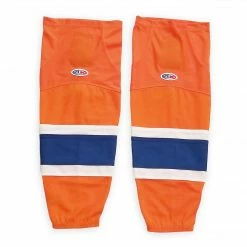 Athletic (AK) Knit Athletic Knit (AK) HS2100-819 2015 Edmonton Oilers Third Orange Mesh Ice Hockey Socks