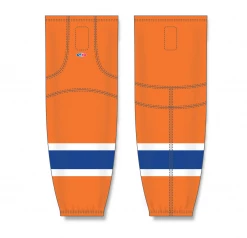 Athletic (AK) Knit Athletic Knit (AK) HS2100-819 2015 Edmonton Oilers Third Orange Mesh Ice Hockey Socks