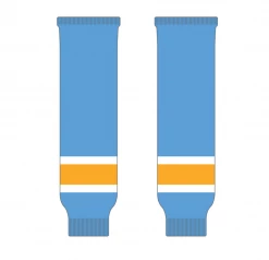 Athletic (AK) Knit Athletic Knit (AK) HS630-473 Sky Blue/White/Gold Knit Ice Hockey Socks