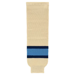 Athletic (AK) Knit Athletic Knit (AK) HS630-545 Sand/Navy/Sky Blue Knit Ice Hockey Socks