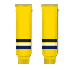 Athletic (AK) Knit Athletic Knit (AK) HS630-590 2011 University Of Michigan Wolverines Maize Knit Ice Hockey Socks