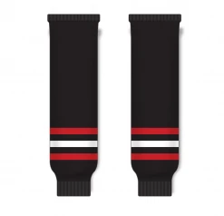 Athletic (AK) Knit Athletic Knit (AK) HS630-614 New Chicago Blackhawks Third Black Knit Ice Hockey Socks