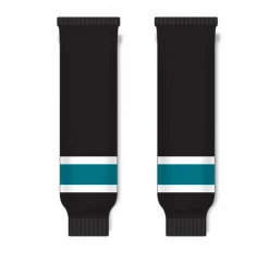 Athletic (AK) Knit Athletic Knit (AK) HS630-634 2008 San Jose Sharks Third Black Knit Ice Hockey Socks