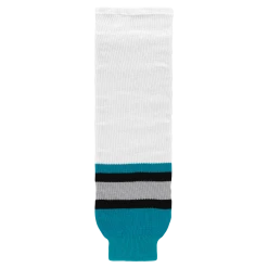Athletic (AK) Knit Athletic Knit (AK) HS630-637 San Jose Sharks White Knit Ice Hockey Socks