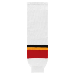 Athletic (AK) Knit Athletic Knit (AK) HS630-682 Calgary Flames Third White Knit Ice Hockey Socks