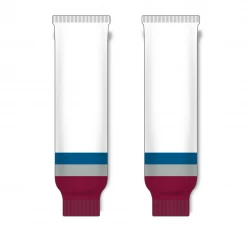 Athletic (AK) Knit Athletic Knit (AK) HS630-805 2011 Colorado Avalanche White Knit Ice Hockey Socks