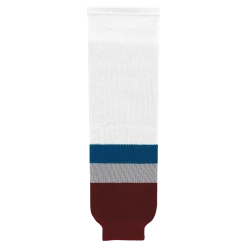 Athletic (AK) Knit Athletic Knit (AK) HS630-805 2011 Colorado Avalanche White Knit Ice Hockey Socks