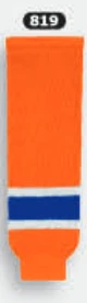 Athletic (AK) Knit Athletic Knit (AK) HS630-819 2015 Edmonton Oilers Third Orange Knit Ice Hockey Socks
