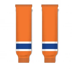 Athletic (AK) Knit Athletic Knit (AK) HS630-819 2015 Edmonton Oilers Third Orange Knit Ice Hockey Socks