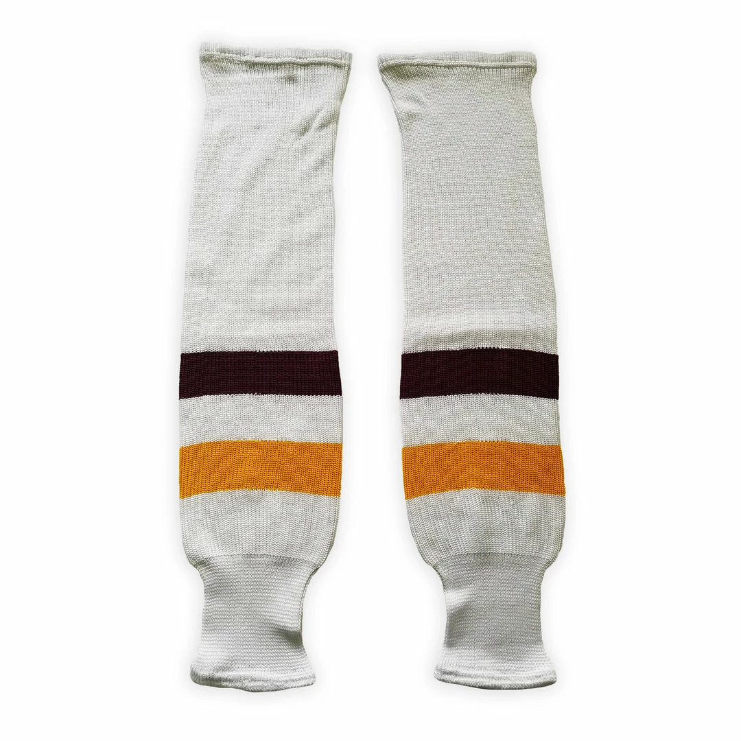 K1 Sportswear University Of Minnesota Golden Gophers SCMNM White Knit Ice Hockey Socks