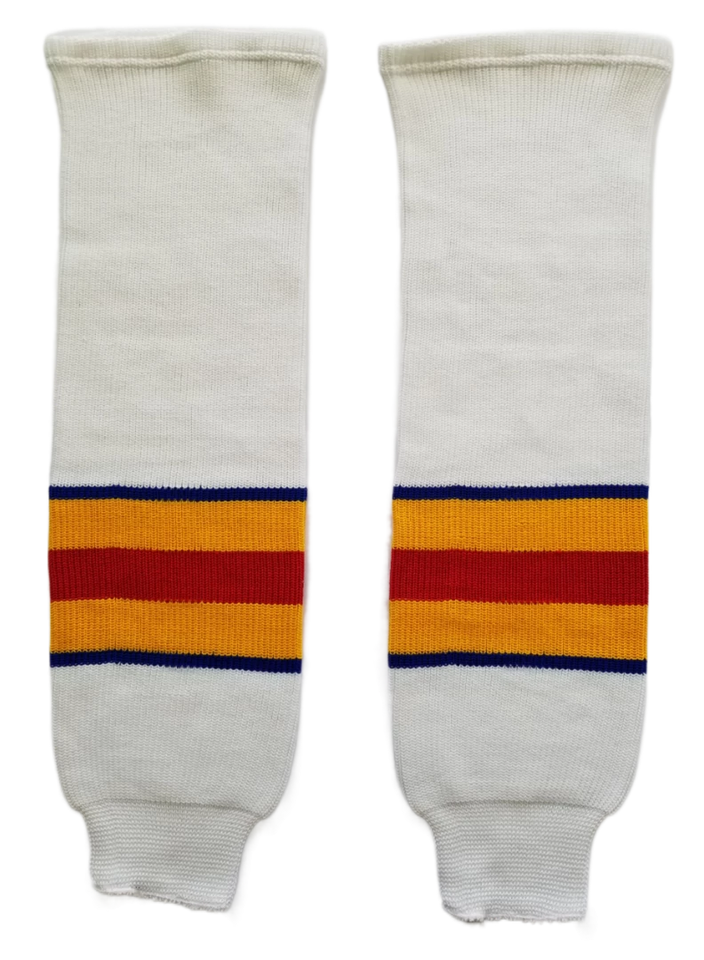 Modelline 1970s Colorado Rockies Home White Knit Ice Hockey Socks 3 Modelline 1970s Colorado Rockies Home White Knit Ice Hockey Socks