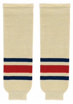 Modelline Knit Ice Hockey Socks - 2012 New York Rangers Winter Classic Sand/Navy/Red