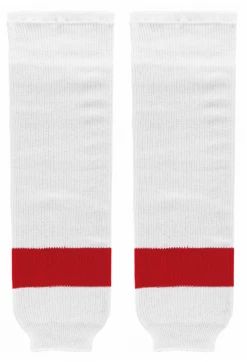 Modelline Detroit Red Wings Away White Knit Ice Hockey Socks