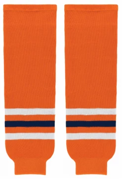 Modelline Edmonton Oilers Home Orange Knit Ice Hockey Socks