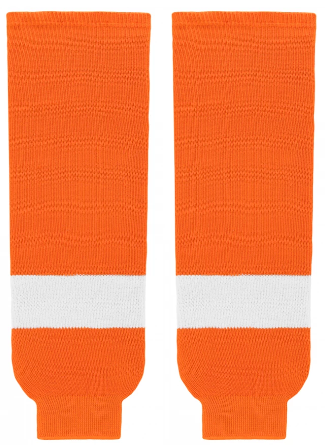 Modelline 1978-79 Philadelphia Flyers Away Orange Knit Ice Hockey Socks 3 Modelline 1978-79 Philadelphia Flyers Away Orange Knit Ice Hockey Socks