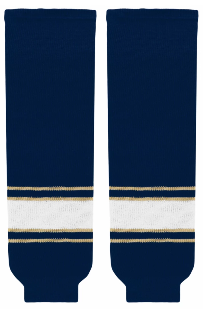 Modelline Notre Dame Fighting Irish Home Navy Knit Ice Hockey Socks 3 Modelline Notre Dame Fighting Irish Home Navy Knit Ice Hockey Socks