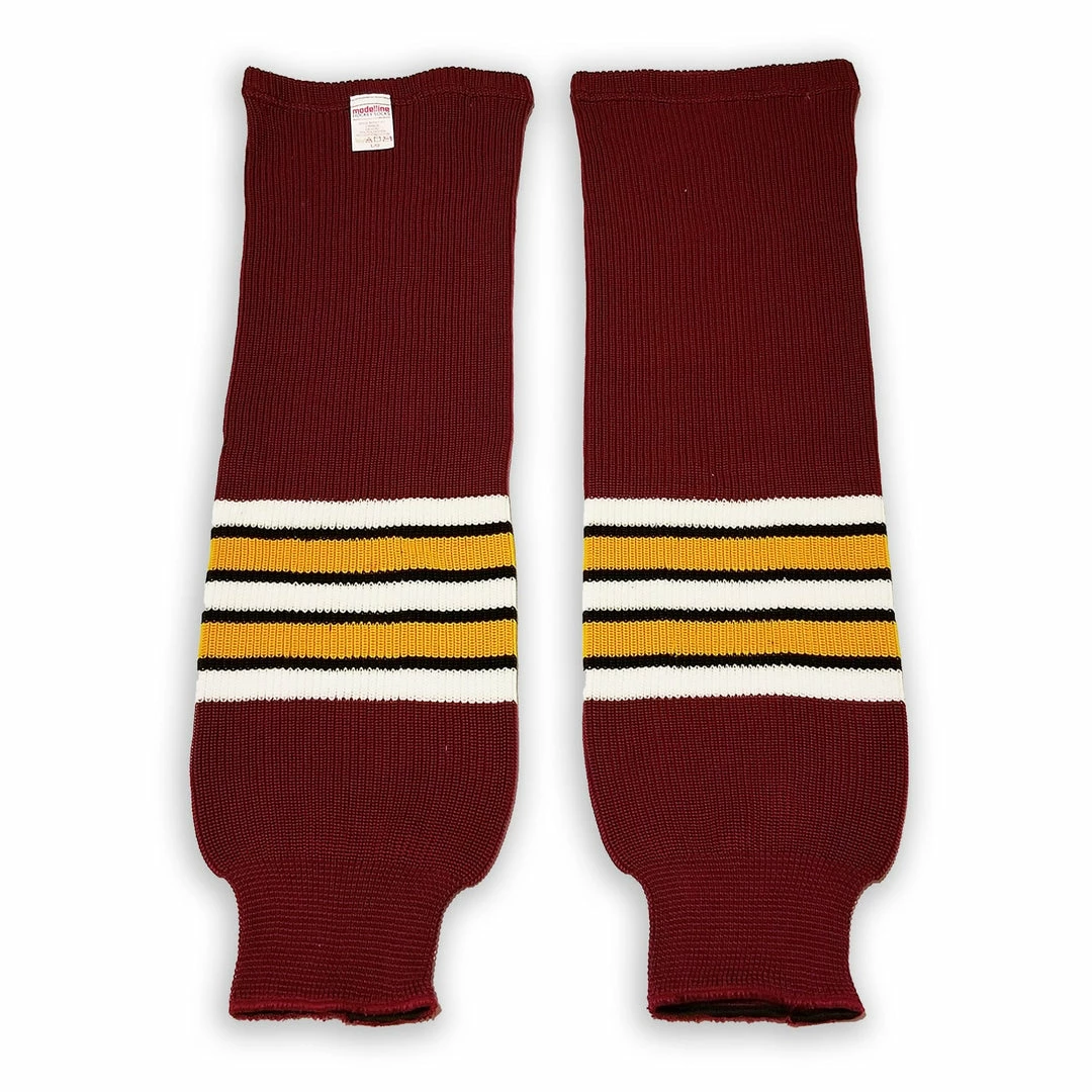 Modelline Chicago Wolves Away Cardinal Red Knit Ice Hockey Socks