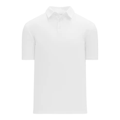 Athletic (AK) Knit Athletic Knit (AK) A1810M-000 Mens White Short Sleeve Polo Shirt Shirts
