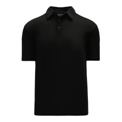 Athletic (AK) Knit Athletic Knit (AK) A1810L-001 Ladies Black Short Sleeve Polo Shirt Shirts