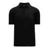 Athletic (AK) Knit Athletic Knit (AK) A1810L-001 Ladies Black Short Sleeve Polo Shirt Shirts