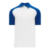 Athletic (AK) Knit Athletic Knit (AK) A1815A-207 Adult White/Royal Blue Short Sleeve Polo Shirt Shirts