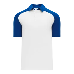 Athletic (AK) Knit Shirts Athletic Knit (AK) A1815Y-207 Youth White/Royal Blue Short Sleeve Polo Shirt