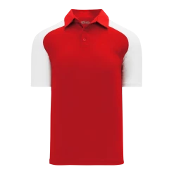Athletic (AK) Knit Athletic Knit (AK) A1815Y-208 Youth Red/White Short Sleeve Polo Shirt