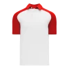 Athletic (AK) Knit Athletic Knit (AK) A1815Y-209 Youth White/Red Short Sleeve Polo Shirt Shirts