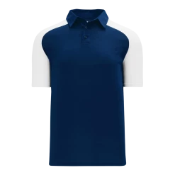 Athletic (AK) Knit Athletic Knit (AK) A1815A-216 Adult Navy/White Short Sleeve Polo Shirt