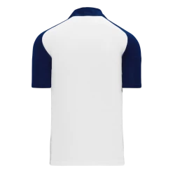 Athletic (AK) Knit Athletic Knit (AK) A1815A-217 Adult White/Navy Short Sleeve Polo Shirt