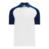 Athletic (AK) Knit Shirts Athletic Knit (AK) A1815Y-217 Youth White/Navy Short Sleeve Polo Shirt