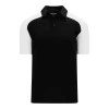 Athletic (AK) Knit Shirts Athletic Knit (AK) A1815Y-221 Youth Black/White Short Sleeve Polo Shirt