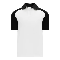 Athletic (AK) Knit Athletic Knit (AK) A1815Y-222 Youth White/Black Short Sleeve Polo Shirt