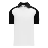 Athletic (AK) Knit Shirts Athletic Knit (AK) A1815A-222 Adult White/Black Short Sleeve Polo Shirt