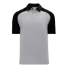 Athletic (AK) Knit Athletic Knit (AK) A1815A-920 Adult Heather Grey/Black Short Sleeve Polo Shirt