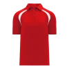 Athletic (AK) Knit Shirts Athletic Knit (AK) A1820A-208 Adult Red/White Short Sleeve Polo Shirt