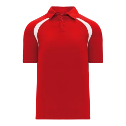 Athletic (AK) Knit Athletic Knit (AK) A1820Y-208 Youth Red/White Short Sleeve Polo Shirt Shirts