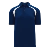 Athletic (AK) Knit Athletic Knit (AK) A1820Y-216 Youth Navy/White Short Sleeve Polo Shirt Shirts