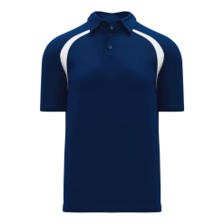 Athletic (AK) Knit Athletic Knit (AK) A1820Y-216 Youth Navy/White Short Sleeve Polo Shirt Shirts