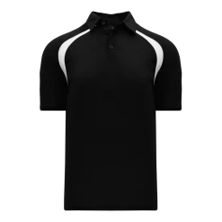Athletic (AK) Knit Shirts Athletic Knit (AK) A1820Y-221 Youth Black/White Short Sleeve Polo Shirt