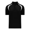 Athletic (AK) Knit Athletic Knit (AK) A1820A-221 Adult Black/White Short Sleeve Polo Shirt Shirts
