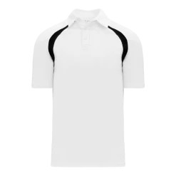 Athletic (AK) Knit Athletic Knit (AK) A1820Y-222 Youth White/Black Short Sleeve Polo Shirt Shirts