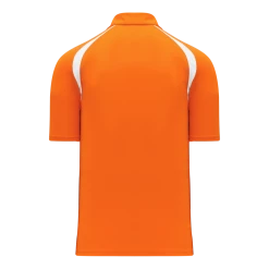 Athletic (AK) Knit Athletic Knit (AK) A1820A-238 Adult Orange/White Short Sleeve Polo Shirt